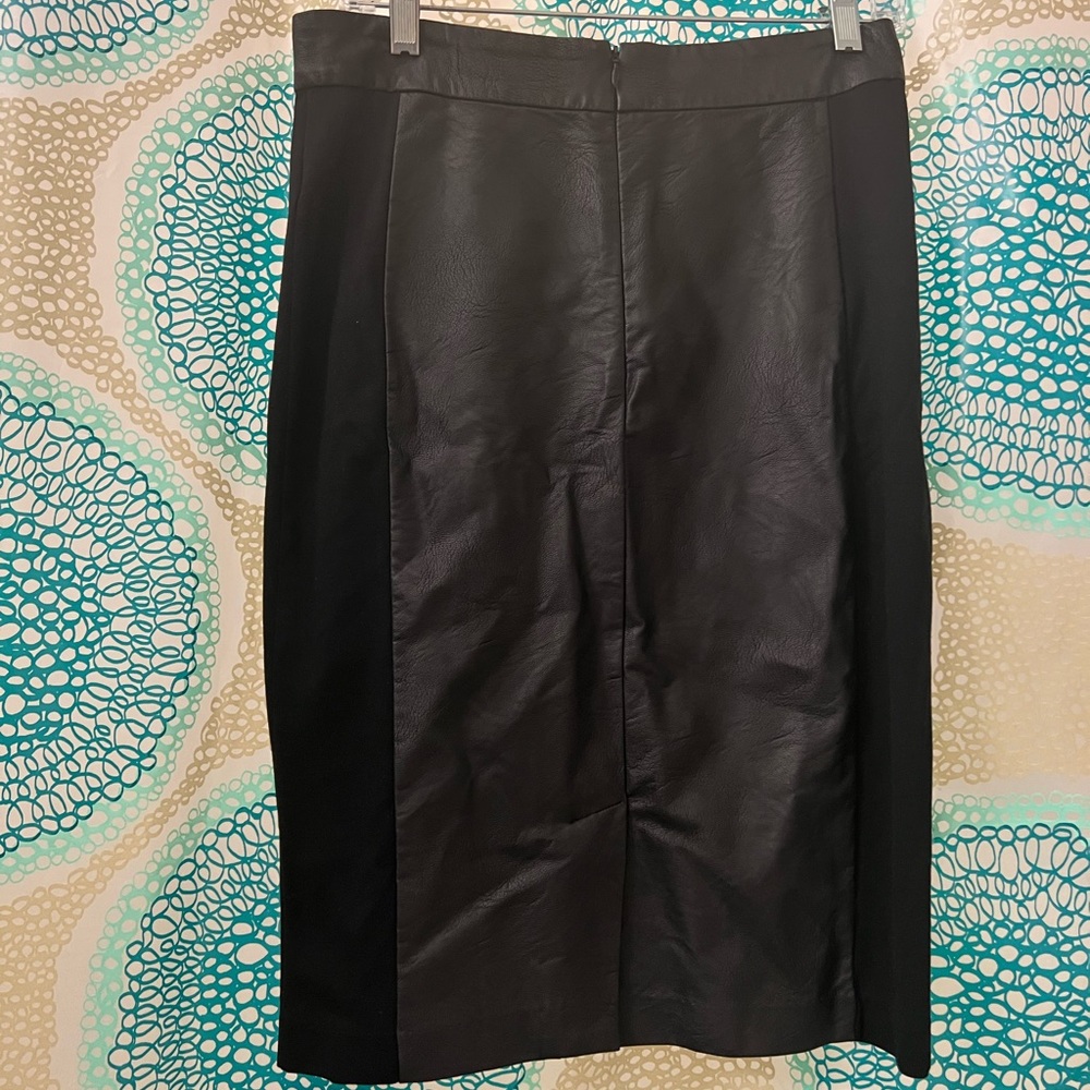 Faux leather midi pencil skirt
